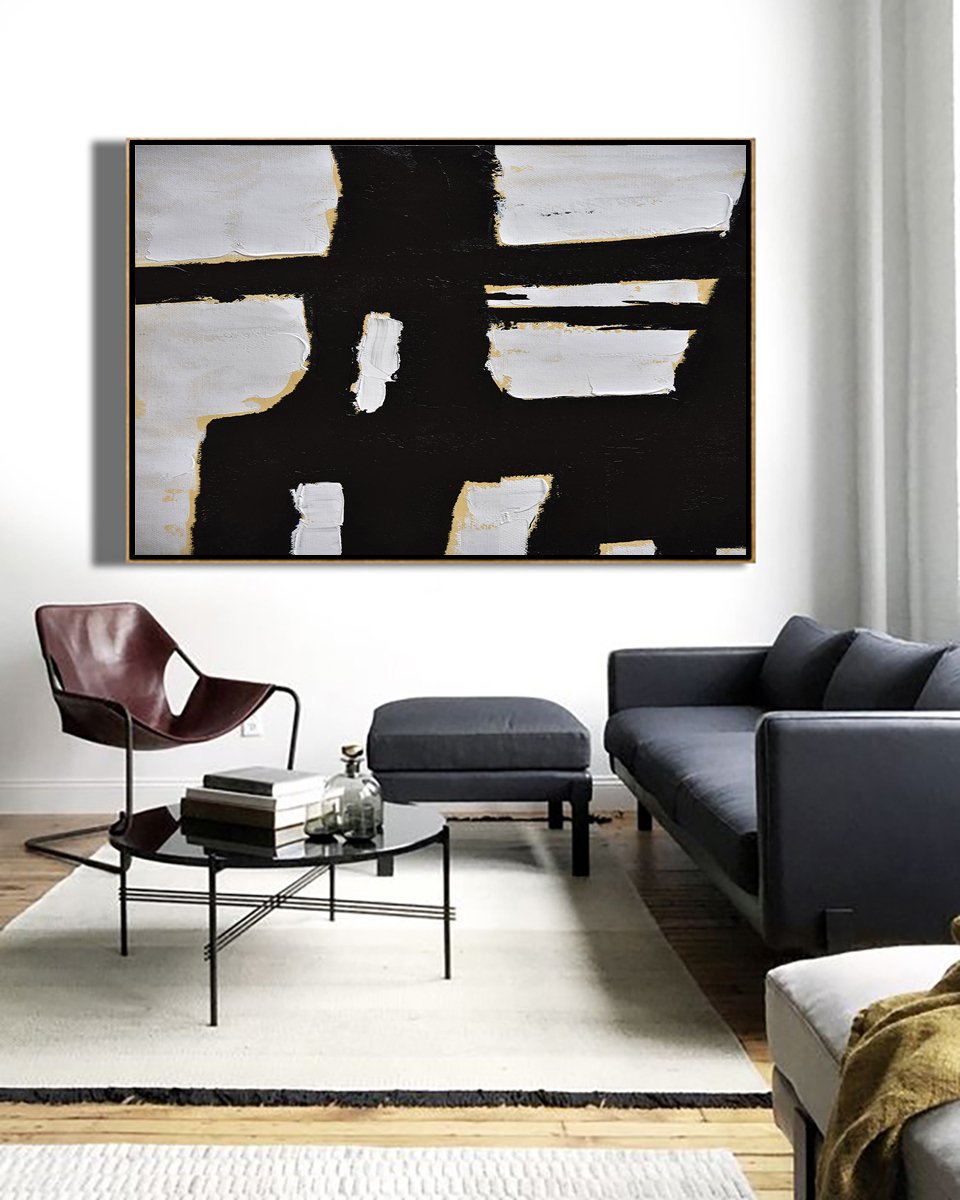 Horizontal Palette Knife Minimalist Art #C17Z